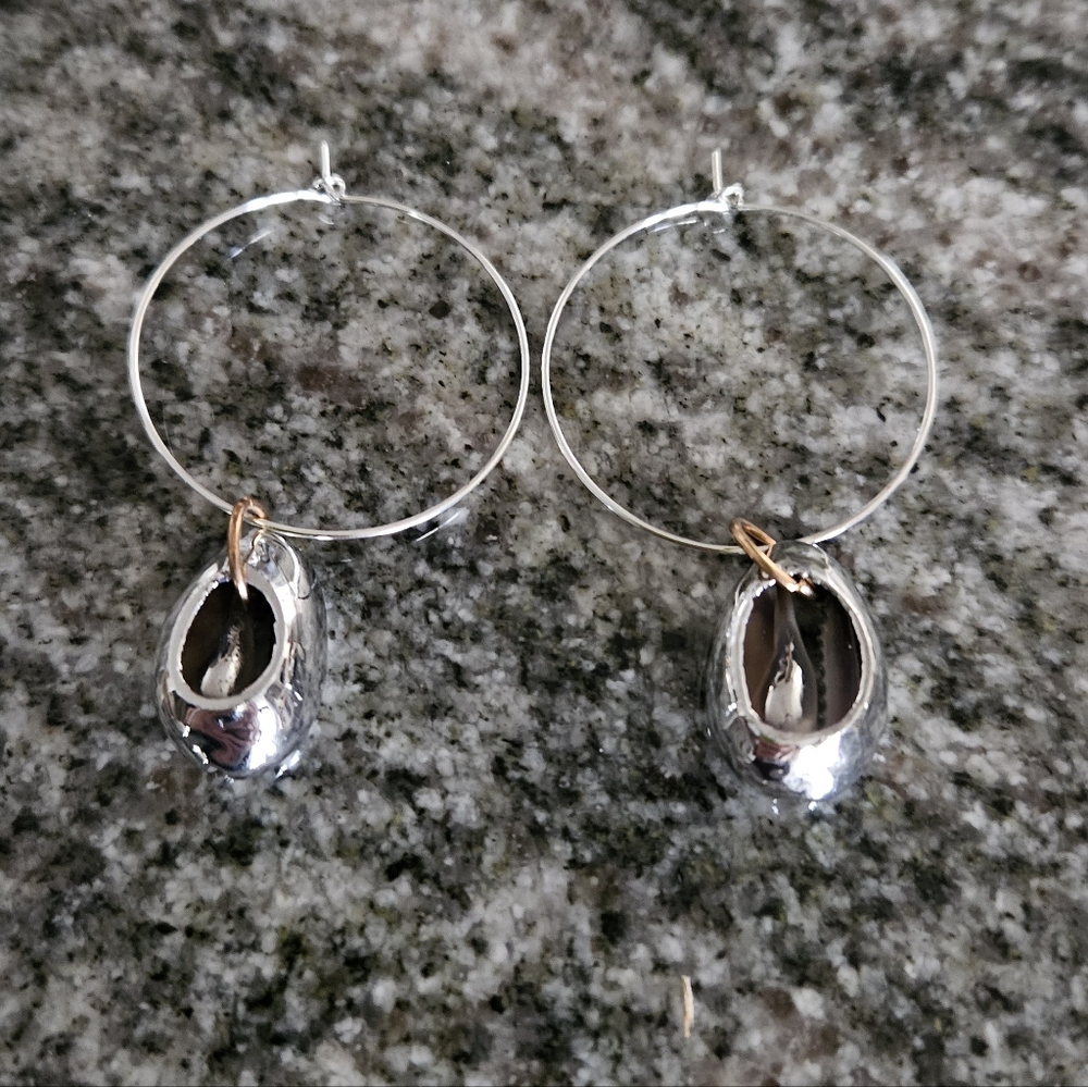 Silver Hoop Earrings with Unique Charms
